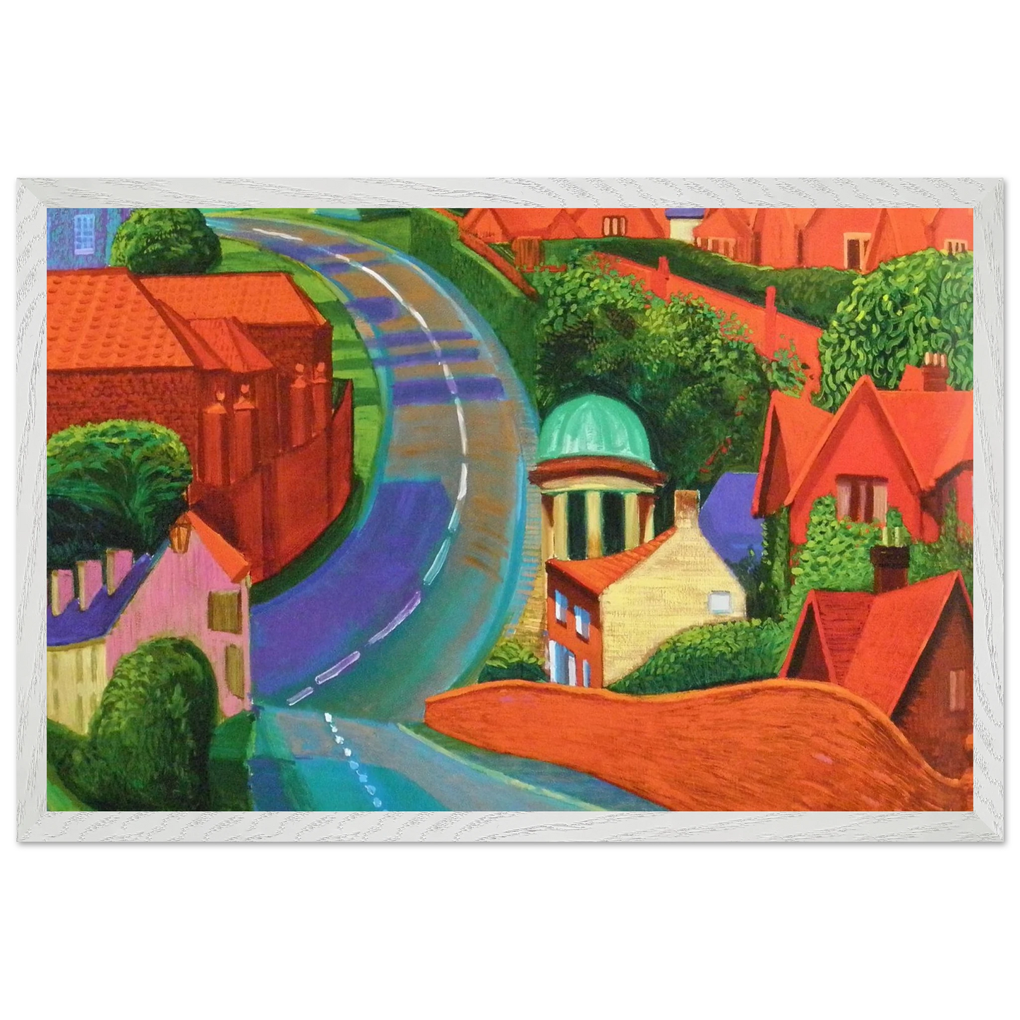 David Hockney - The Road to York Through Sledmere - A3 (29.7 x 42  cm) - Premium Wooden Framed Poster With Fine Art Paper-canvas - Black frame