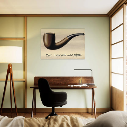 THE TREACHERY OF IMAGES THIS IS NOT A PIPE 1948 - Rene Magritte Brushed Aluminum Print - 70x100 cm / 28x40 inches | Rene Magritte Aluminum Print | Rene Magritte Prints