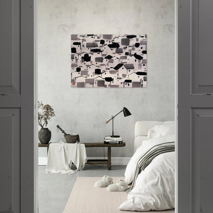 Home of Man - 1999 - Wu Guanzhong Brushed Aluminum Print - 70x100 cm / 28x40 inches | Wu Guanzhong Aluminum Print | Wu Guanzhong Prints