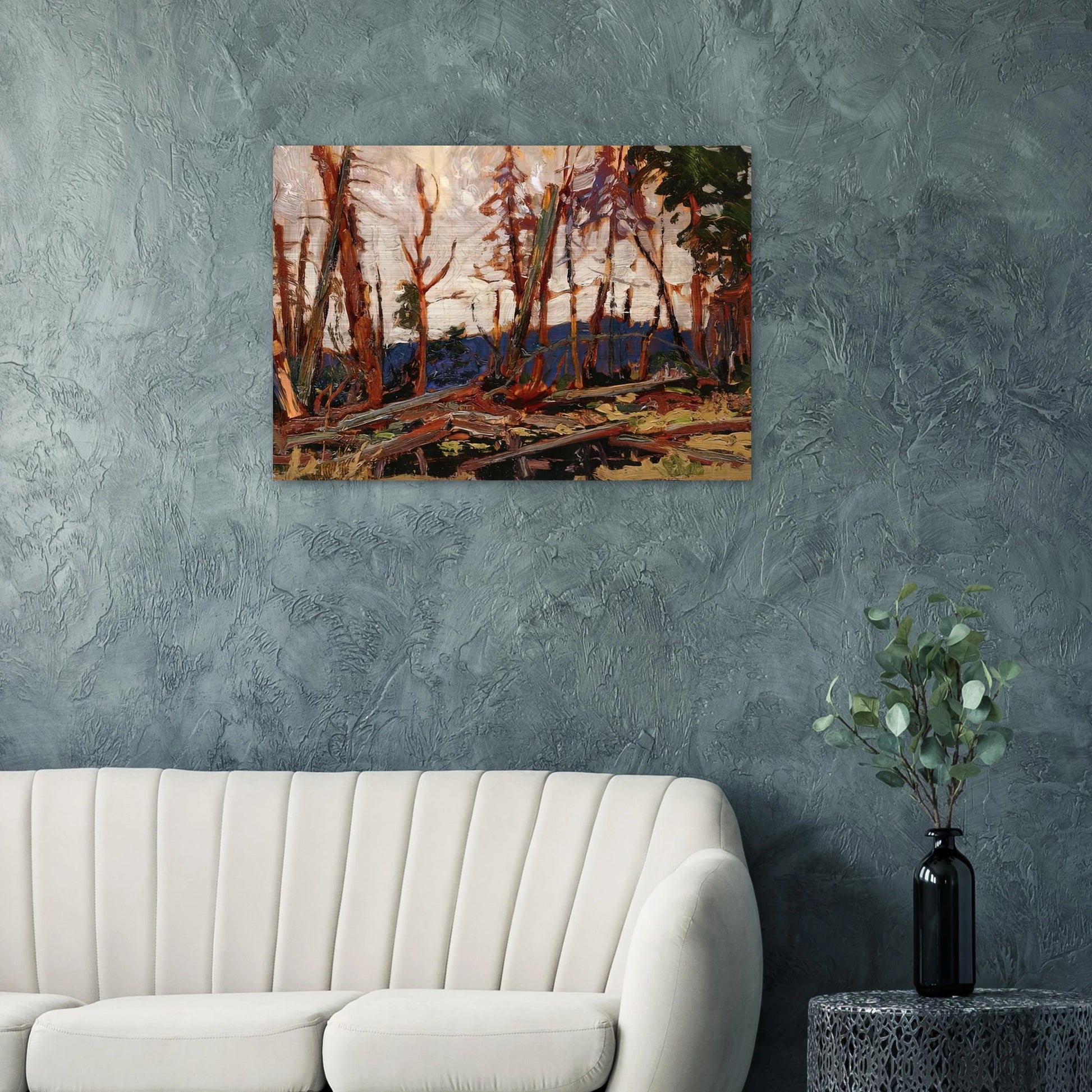 BURNT COUNTRY EVENING SKETCH FOR BURNT LAND 1914 - Tom Thomson Brushed Aluminum Print - 70x100 cm / 28x40 inches | Tom Thomson Aluminum Print | Tom Thomson Prints