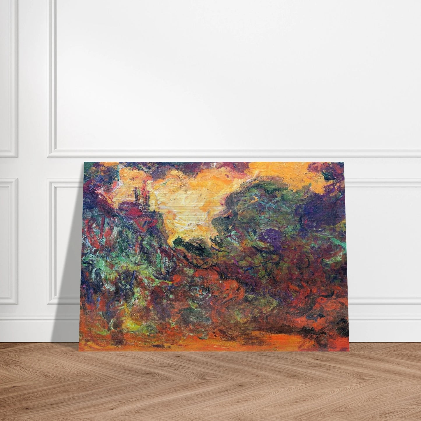 The Artist's House, View from the Rose Garden - claude monet Brushed Aluminum Print - 70x100 cm / 28x40 inches | claude monet Aluminum Print | claude monet Prints