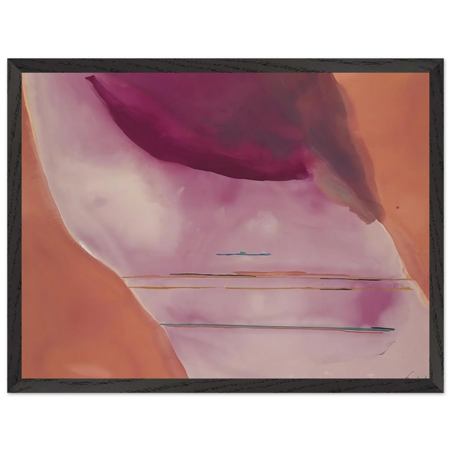 Helen Frankenthaler - Pendulum - 1972 Wall art - 27x35 cm / 11x14 Inches - Premium Wooden Framed Poster With Fine Art Paper - Black frame