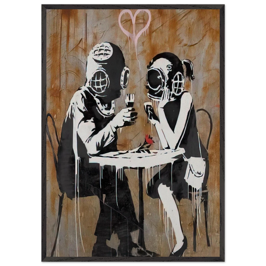 THINK TANK 2003 - Banksy 70x100 cm / 28x40 inches Framed Art Print – Black Wooden Frame