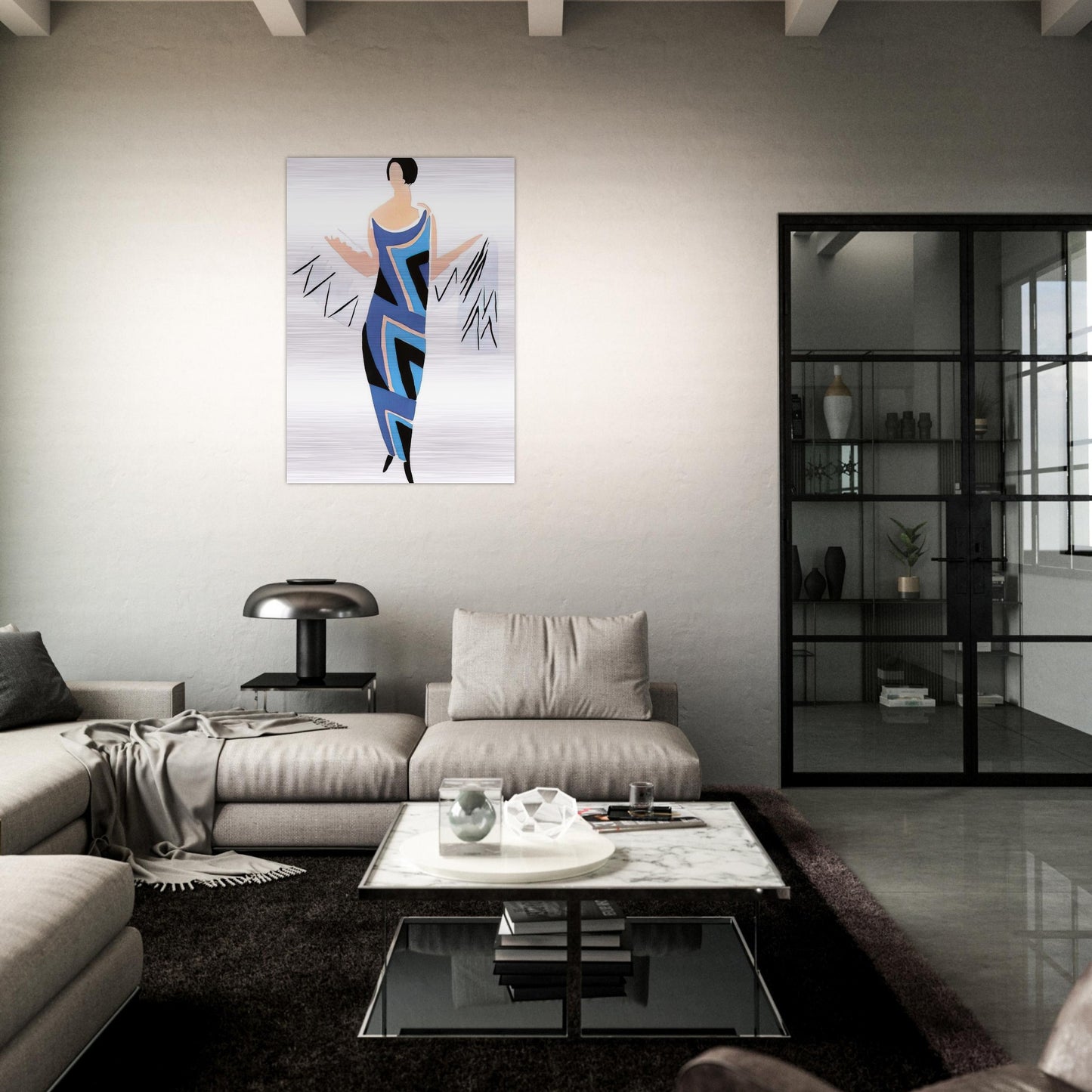 FASHION ILLUSTRATION 4 - Sonia Delaunay Brushed Aluminum Print - 70x100 cm / 28x40 inches | Sonia Delaunay Aluminum Print | Sonia Delaunay Prints
