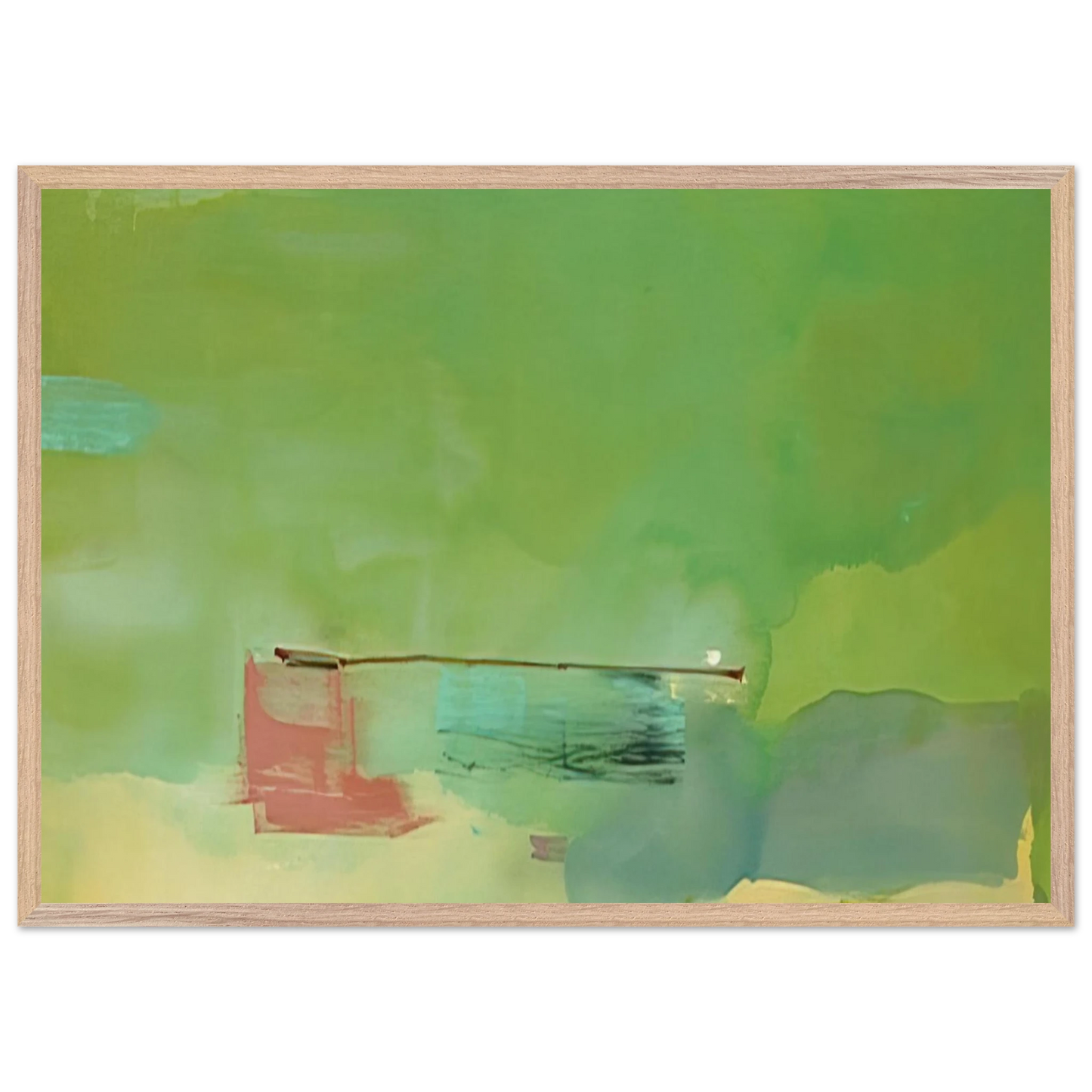 Helen Frankenthaler - Springscape - 1975 Wall art - 50x70 cm / 20x28 inches - Premium Wooden Framed Poster With Fine Art Paper - Black frame