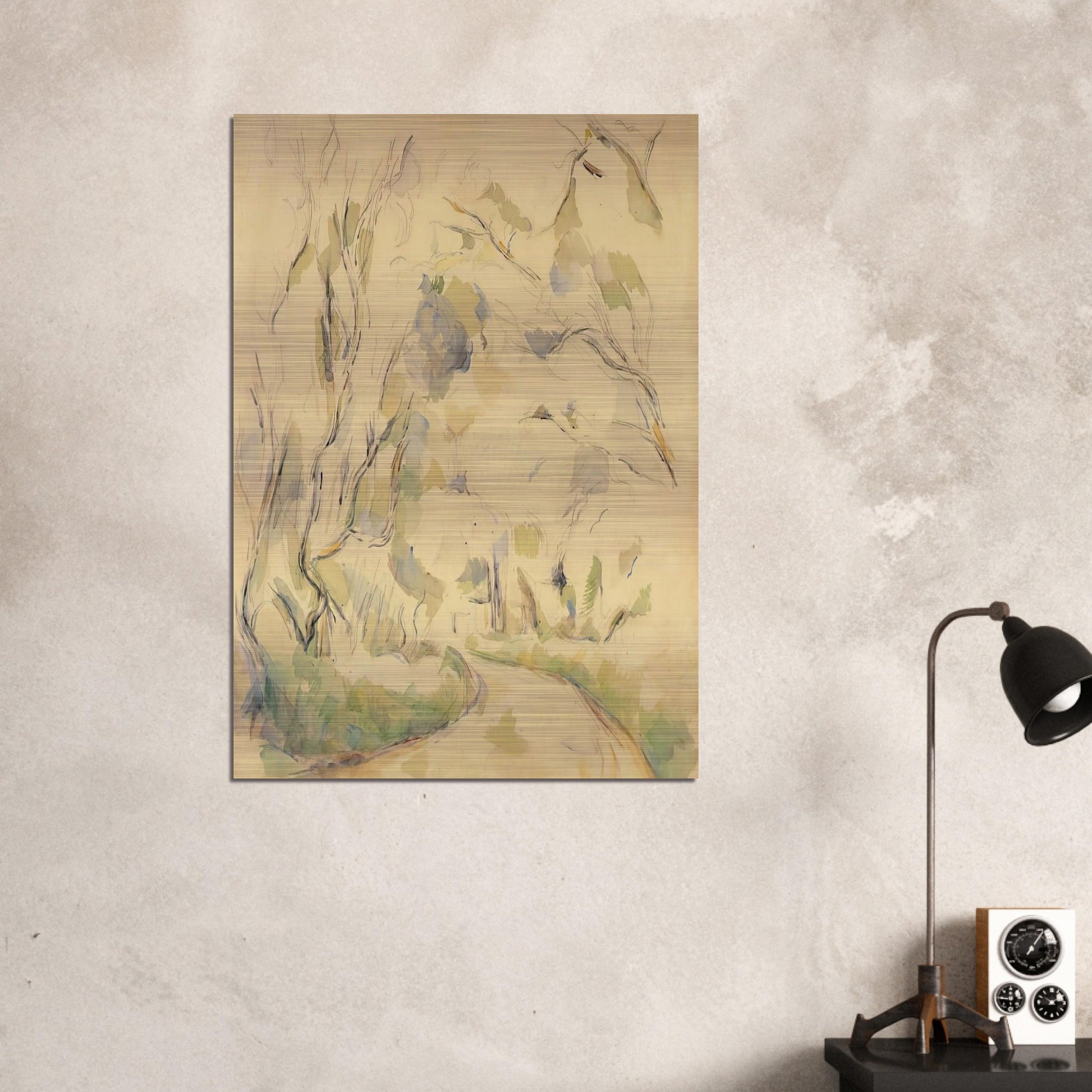 Well by the Winding Road in the Park of Chateau Noir - Paul Cézanne Brushed Aluminum Print - 70x100 cm / 28x40 inches | Paul Cézanne Aluminum Print | Paul Cézanne Prints
