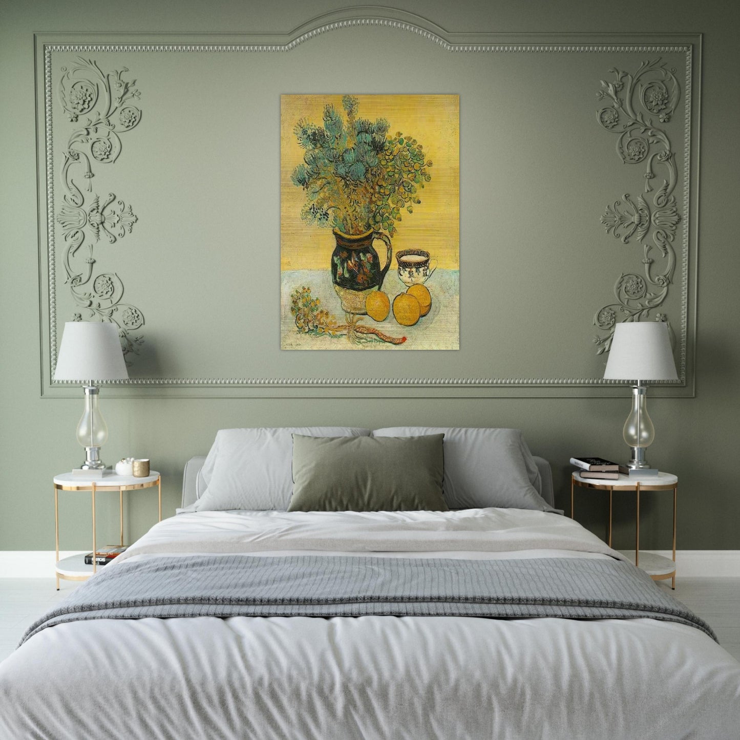 Still Life Majolica Jug with Wildflowers - Vincent van Gogh Brushed Aluminum Print - 70x100 cm / 28x40 inches | Vincent van Gogh Aluminum Print | Vincent van Gogh Prints