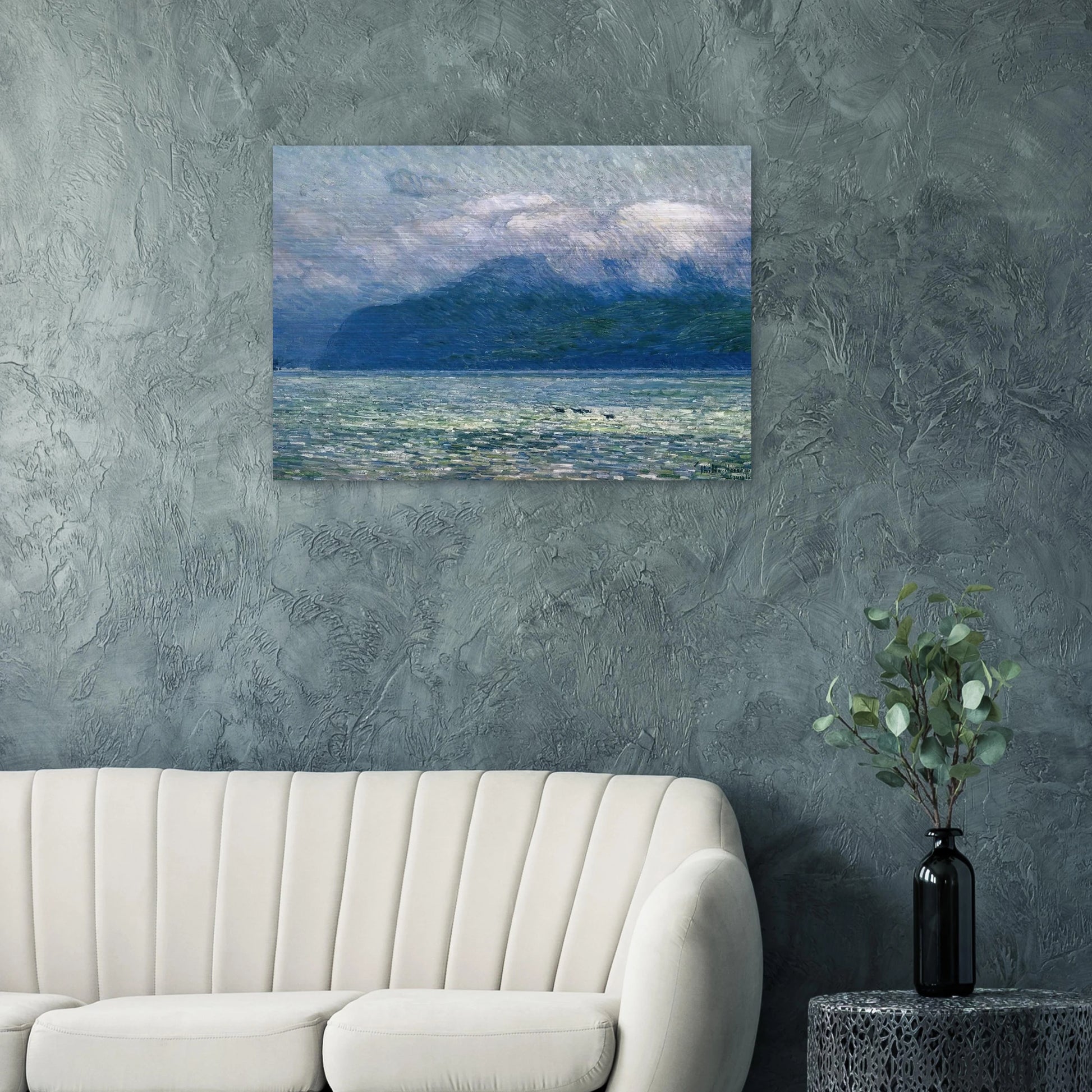 The Silver Veil and the Golden Gate - Childe Hassam Brushed Aluminum Print - 70x100 cm / 28x40 inches | Childe Hassam Aluminum Print | Childe Hassam Prints