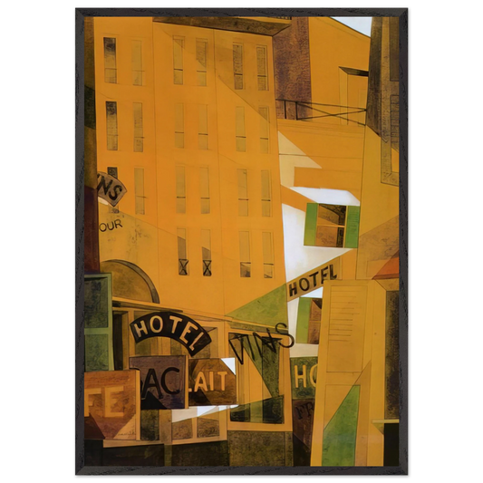 Hotel - 1921 - Charles Demuth 70x100 cm / 28x40 inches Framed Art Print – Black Wooden Frame