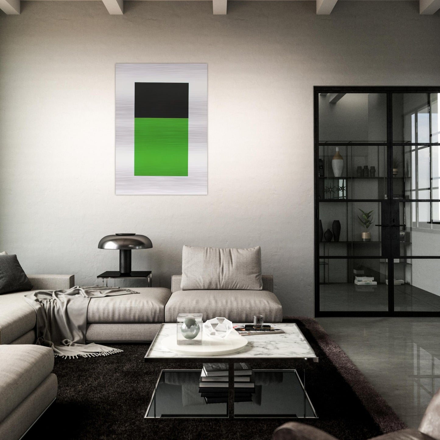 Black-Green from the Series of Ten Lithographs - Ellsworth Kelly Brushed Aluminum Print - 70x100 cm / 28x40 inches | Ellsworth Kelly Aluminum Print | Ellsworth Kelly Prints
