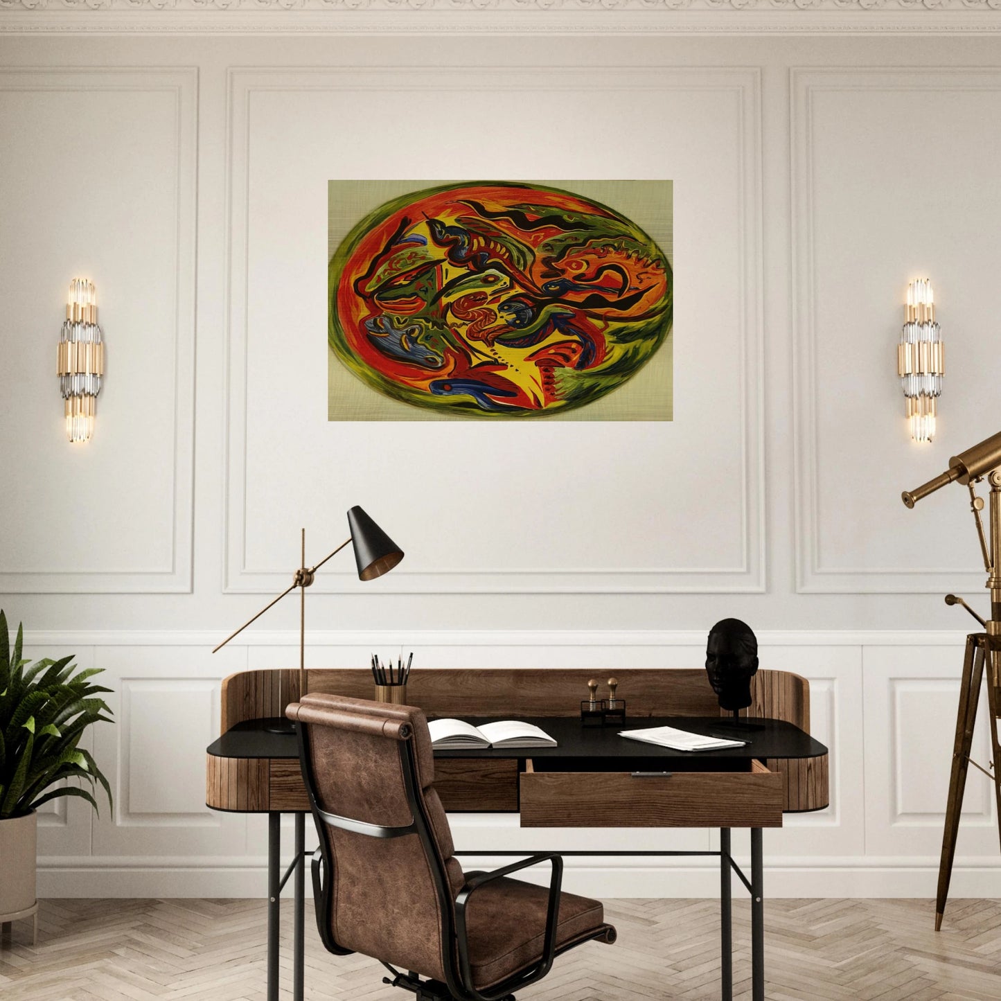 CIRCLE 1941 - Jackson Pollock Brushed Aluminum Print - 70x100 cm / 28x40 inches | Jackson Pollock Aluminum Print | Jackson Pollock Prints