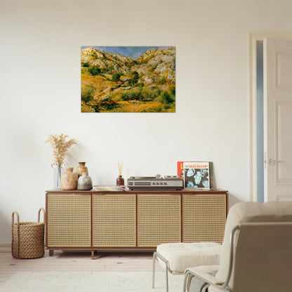 Rocky Craggs at l'Estaque - Pierre-Auguste Renoir Brushed Aluminum Print - 70x100 cm / 28x40 inches | Pierre-Auguste Renoir Aluminum Print | Pierre-Auguste Renoir Prints