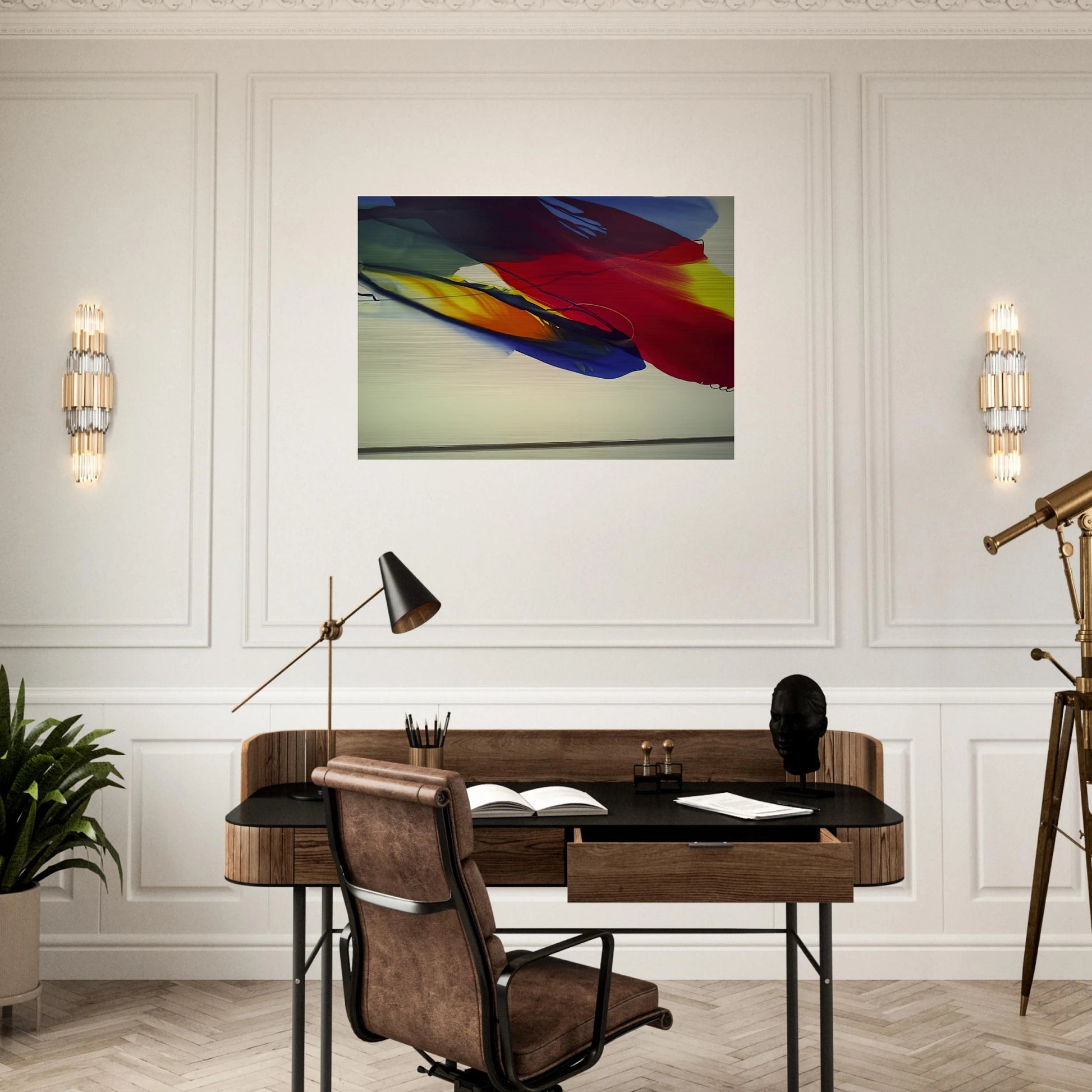 Phenomena Point Swing and Flank - Paul Jenkins Brushed Aluminum Print - 70x100 cm / 28x40 inches | Paul Jenkins Aluminum Print | Paul Jenkins Prints