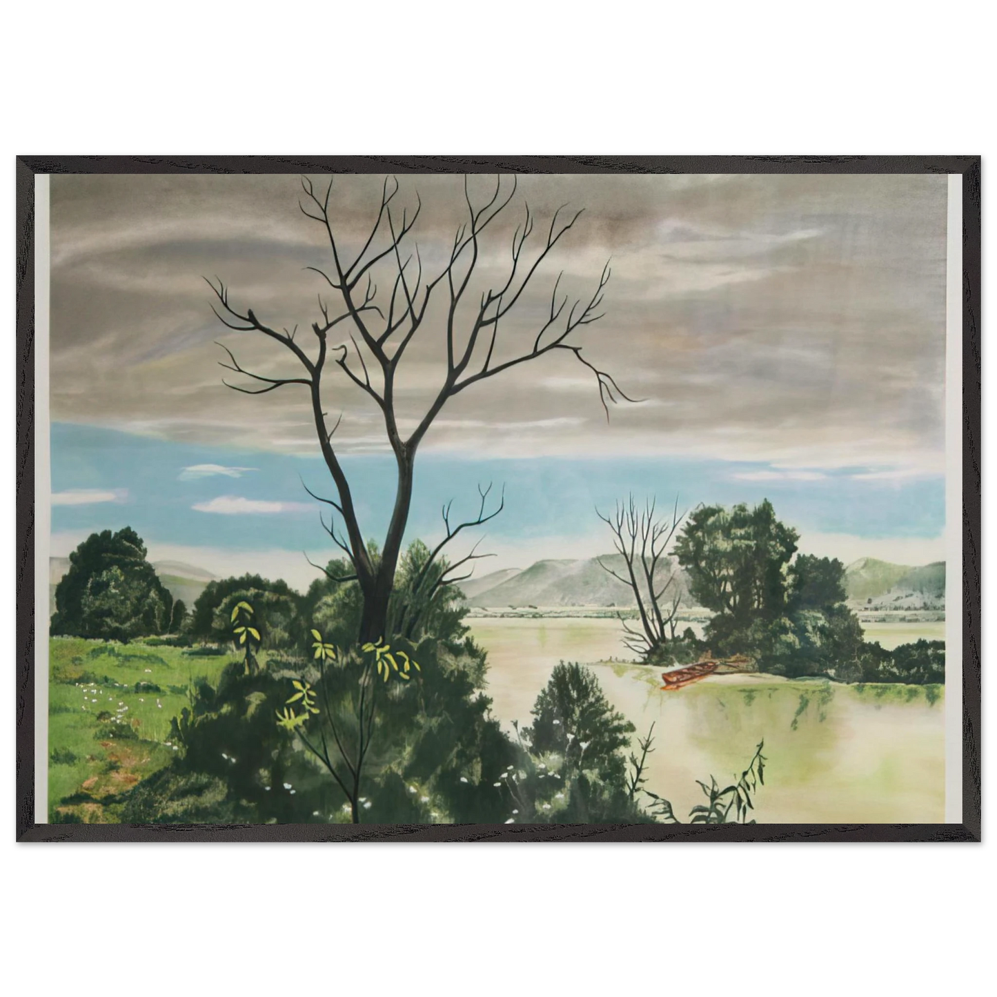 Untitled - Early Spring Landscape - 1979 - Clarence Holbrook Carter 70x100 cm / 28x40 inches Framed Art Print – Black Wooden Frame