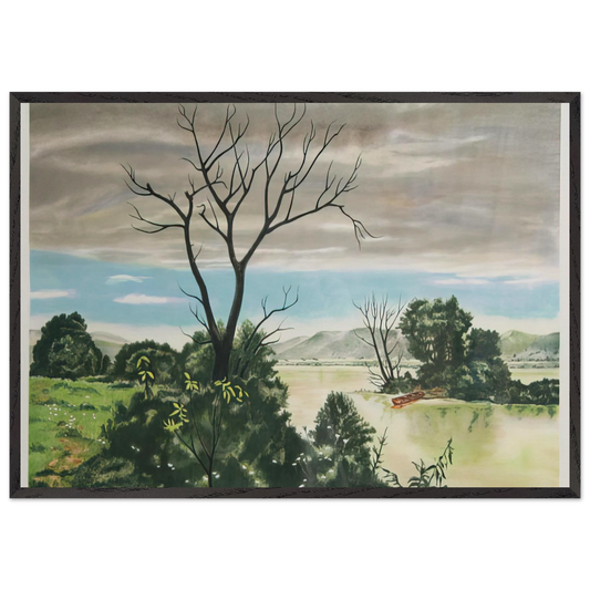 Untitled - Early Spring Landscape - 1979 - Clarence Holbrook Carter 70x100 cm / 28x40 inches Framed Art Print – Black Wooden Frame