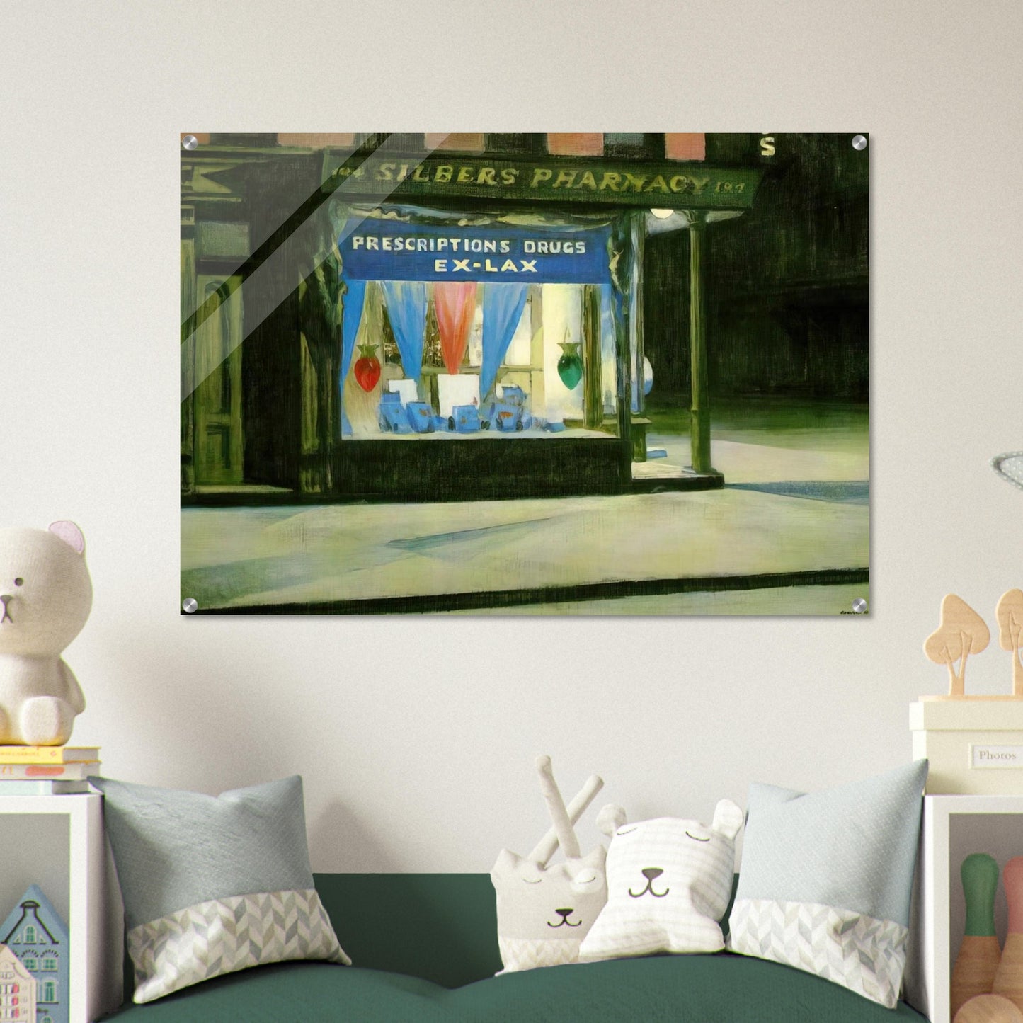 Drug Store - Edward Hopper Acrylic Print - 70x100 cm / 28x40″ inches | Edward Hopper Wall Art | Edward Hopper Prints
