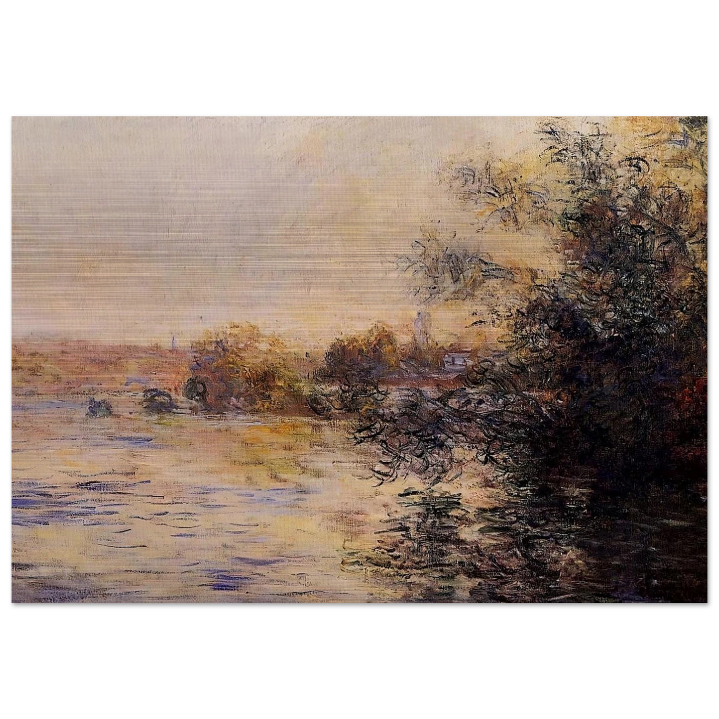 Evening Effect of the Seine - claude monet Brushed Aluminum Print - 70x100 cm / 28x40 inches | claude monet Aluminum Print | claude monet Prints
