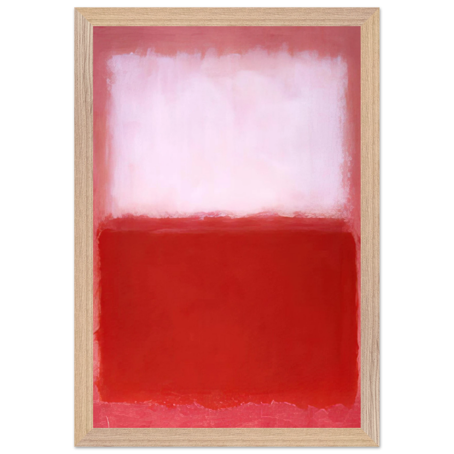 Mark Rothko - White Over Red - 1957 Wall Art - 60x80 cm / 24x32 inches - Premium Wooden Framed Poster With Fine Art Paper-canvas - White frame