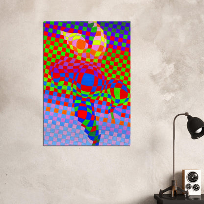 Harlequin - Victor Vasarely Brushed Aluminum Print - 70x100 cm / 28x40 inches | Victor Vasarely Aluminum Print | Victor Vasarely Prints