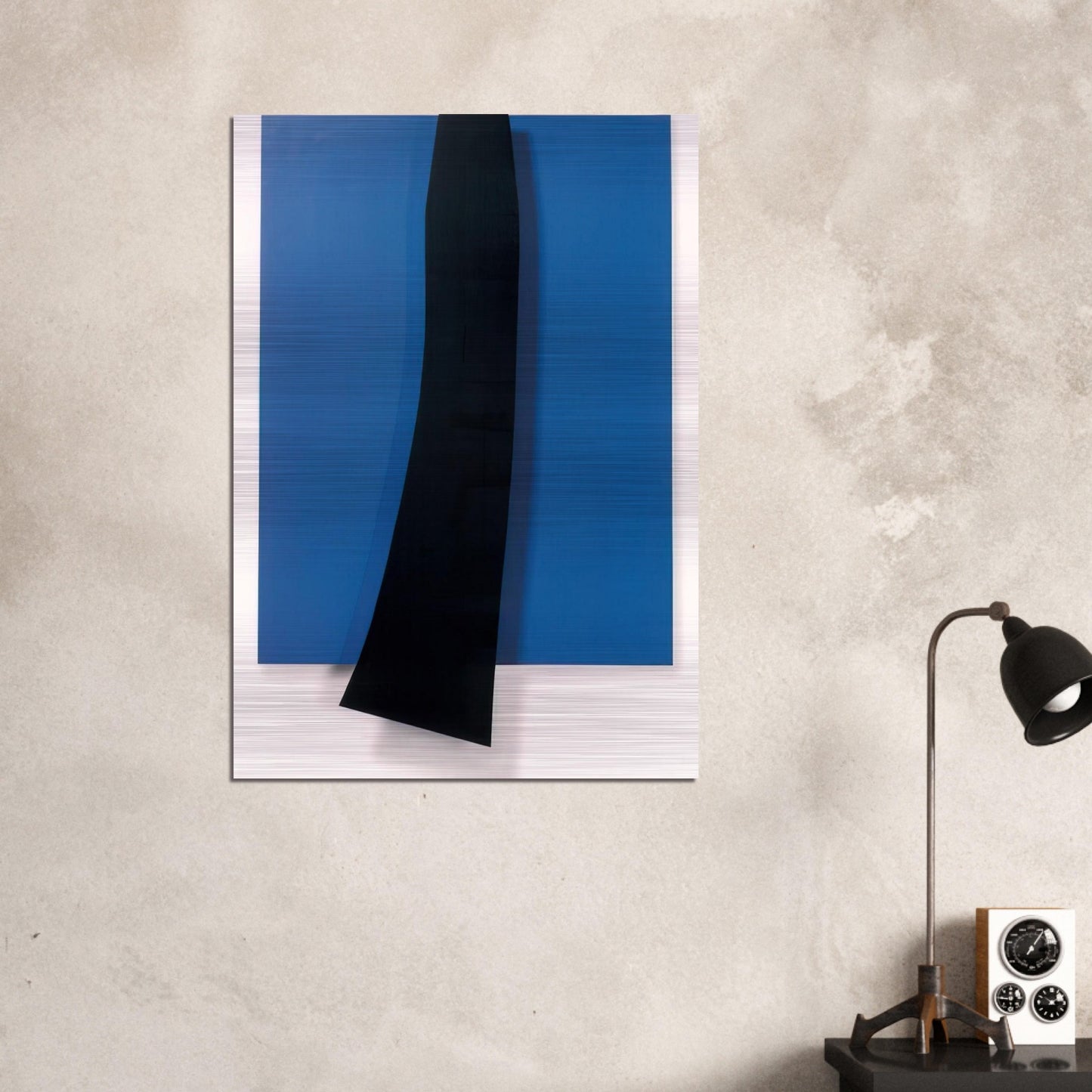 Black over Blue - Ellsworth Kelly Brushed Aluminum Print - 70x100 cm / 28x40 inches | Ellsworth Kelly Aluminum Print | Ellsworth Kelly Prints