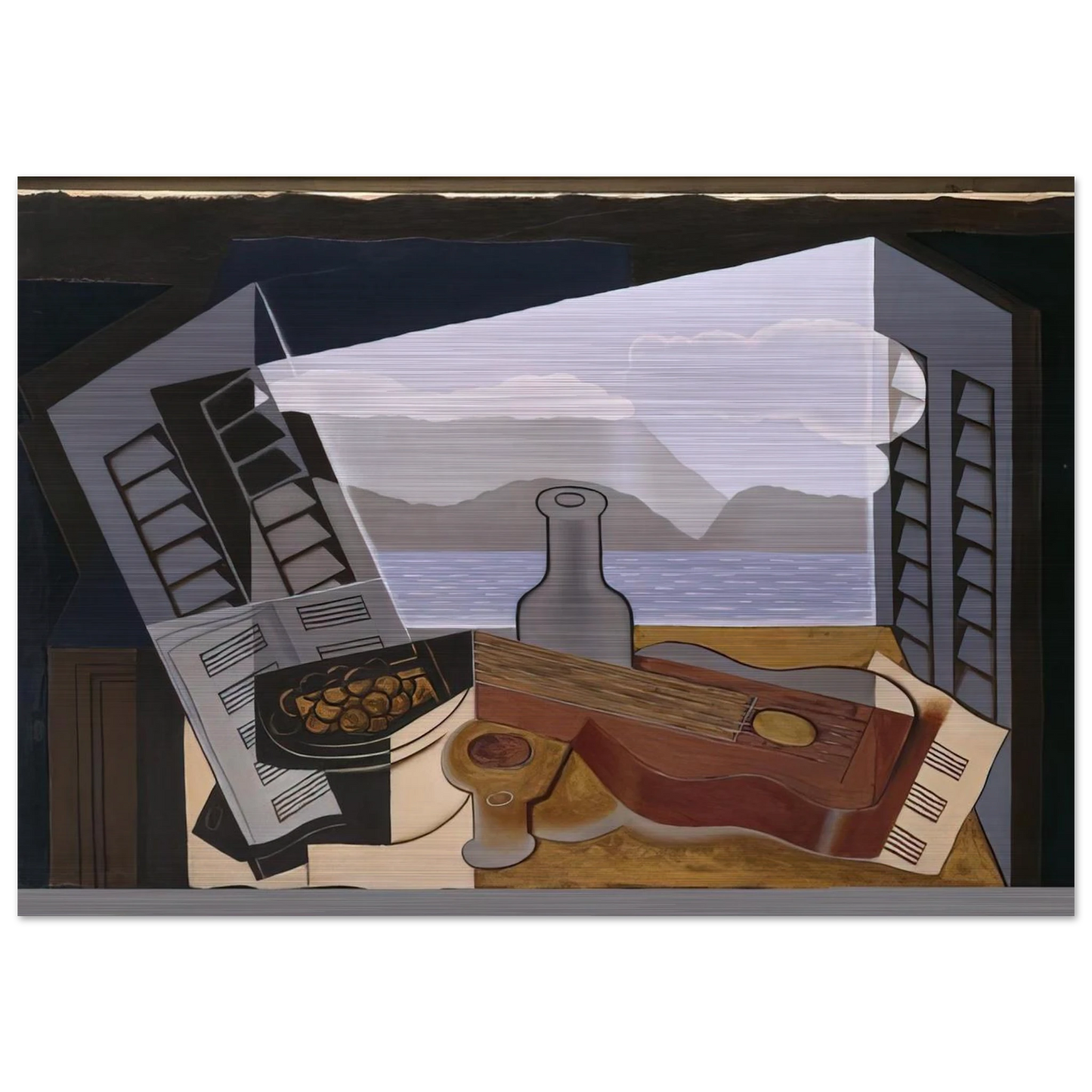 THE OPEN WINDOW 1921 - Juan Gris Brushed Aluminum Print - 70x100 cm / 28x40 inches | Juan Gris Aluminum Print | Juan Gris Prints