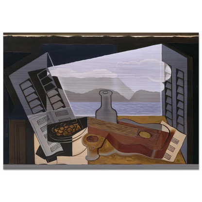 THE OPEN WINDOW 1921 - Juan Gris Brushed Aluminum Print - 70x100 cm / 28x40 inches | Juan Gris Aluminum Print | Juan Gris Prints