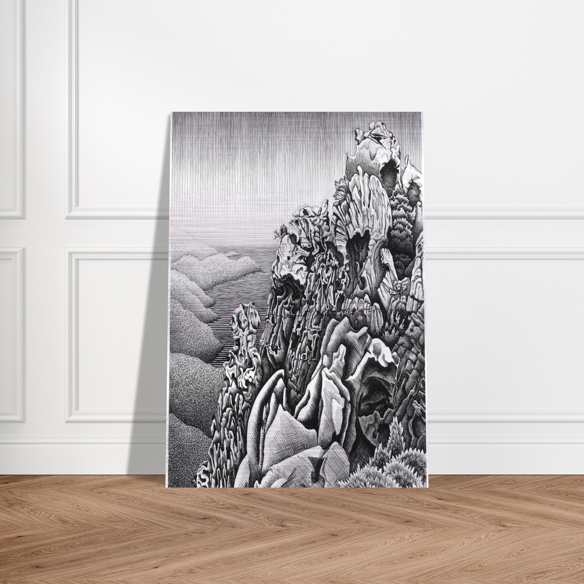 CALANQUES DE PIANA - MC Escher Brushed Aluminum Print - 70x100 cm / 28x40 inches | MC Escher Aluminum Print | MC Escher Prints | Maurits Cornelis Escher Prints