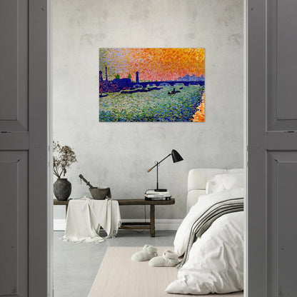 THE BRIDGE VIEW ON THE RIVER 1905 - Andre Derain Brushed Aluminum Print - 70x100 cm / 28x40 inches | Andre Derain Aluminum Print | Andre Derain Prints