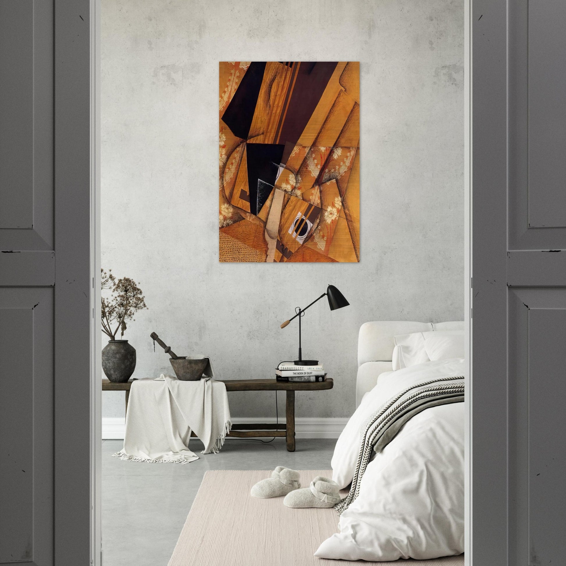 GUITAR AND GLASS 1914 - Juan Gris Brushed Aluminum Print - 70x100 cm / 28x40 inches | Juan Gris Aluminum Print | Juan Gris Prints