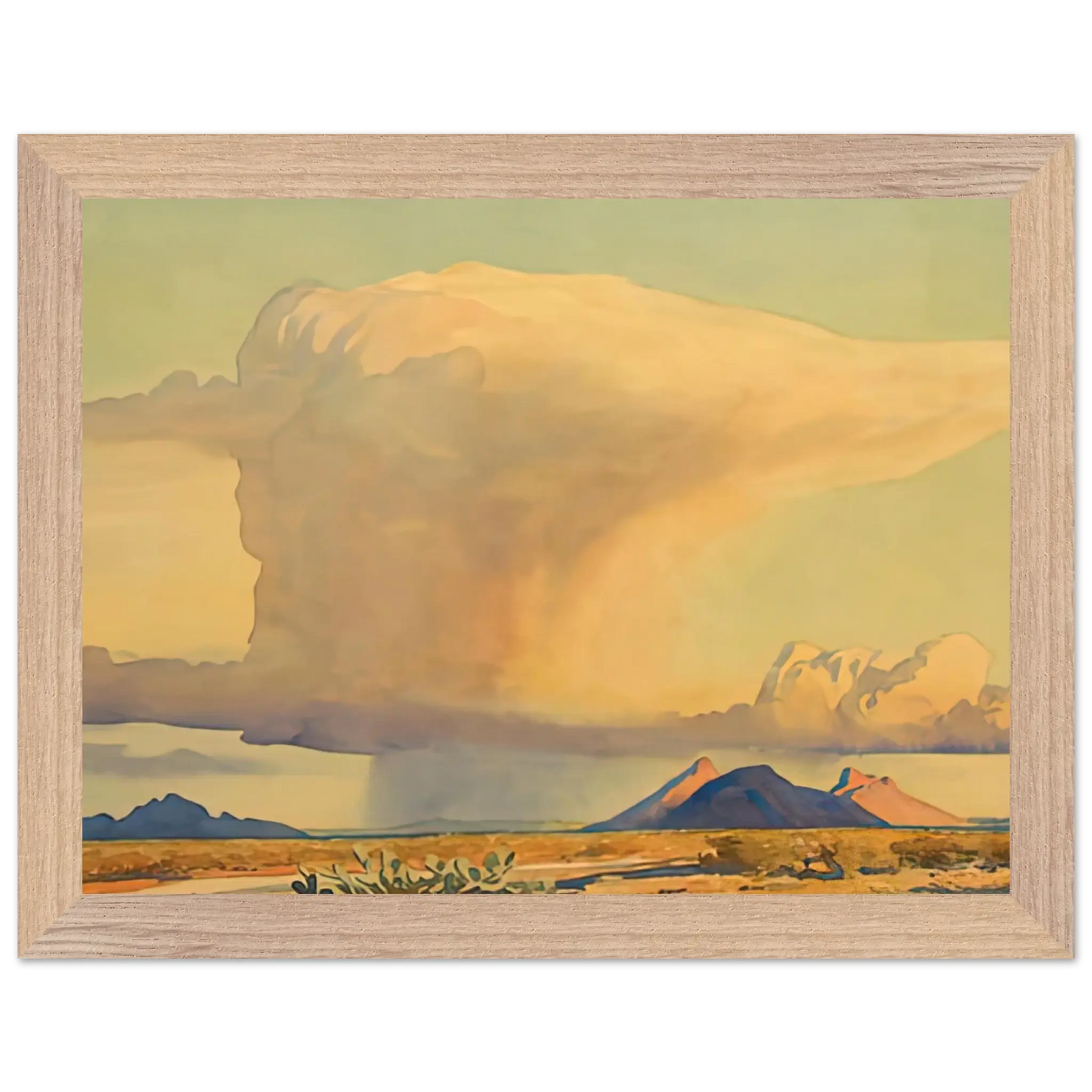 Maynard Dixon - DROUGHT AND DOWNPOUR 1944 Wall art - 70x100 cm / 28x40 Inches - Premium Wooden Framed Poster With Fine Art Paper - Black frame
