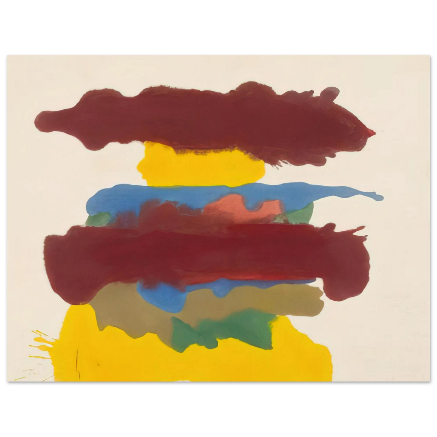 Helen Frankenthaler - Weather Change - 1963 Wall art - 30x45 cm / 12x18 inches - Premium Wooden Framed Poster With Fine Art Paper-canvas - Black frame