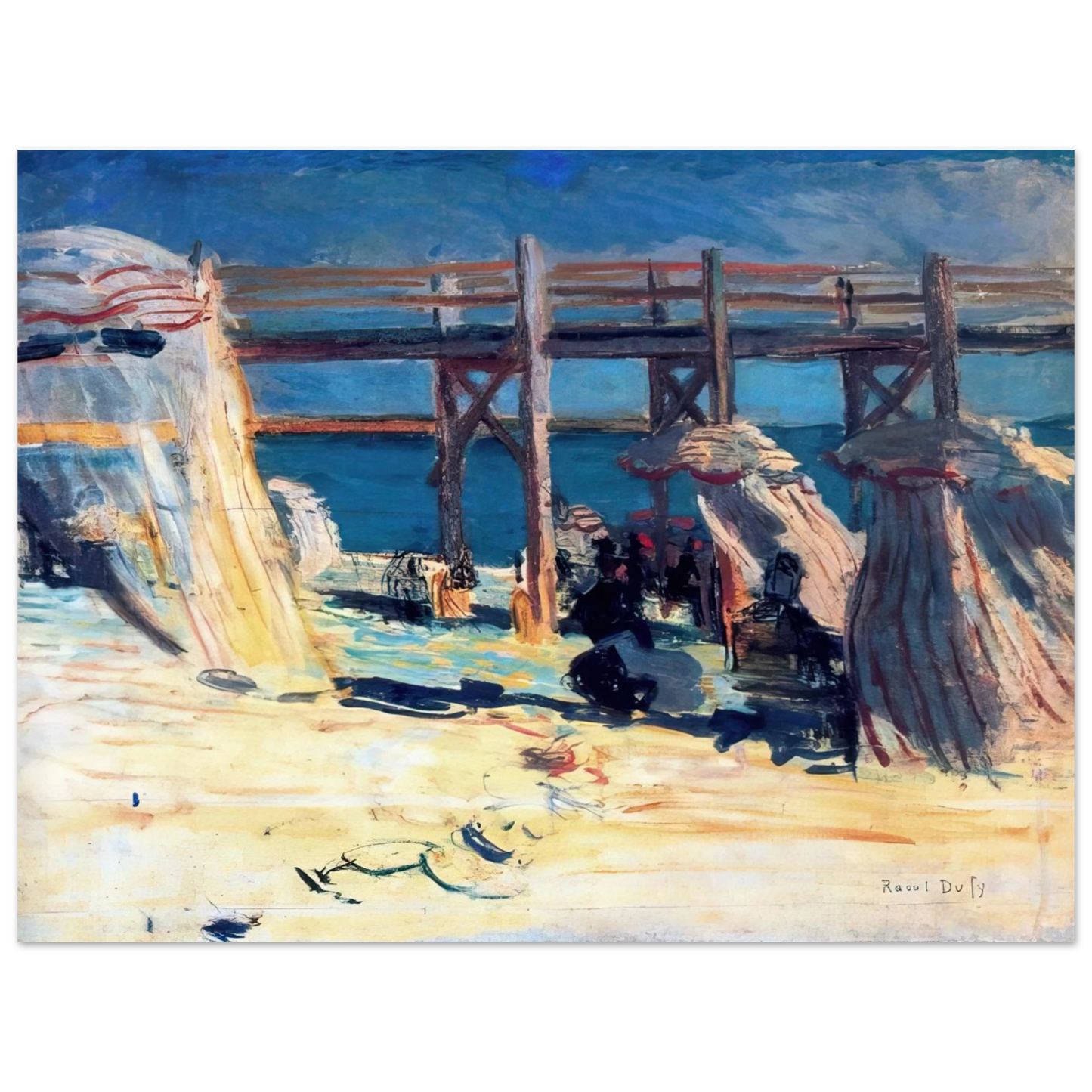 Raoul Dufy - SANDY BEACH OF SAINTE ADRESSE  75x100 cm / 30x40inches Fine Art Poster