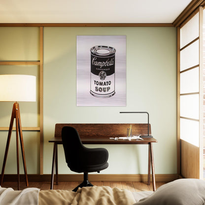 Campbell's Soup Can  Tomato -Retrospective Series - Andy Warhol Brushed Aluminum Print - 70x100 cm / 28x40 inches | Andy Warhol Aluminum Print | Andy Warhol Prints