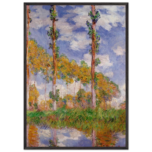 Three Trees in Summer - claude monet 70x100 cm / 28x40 inches Framed Art Print – Black Wooden Frame