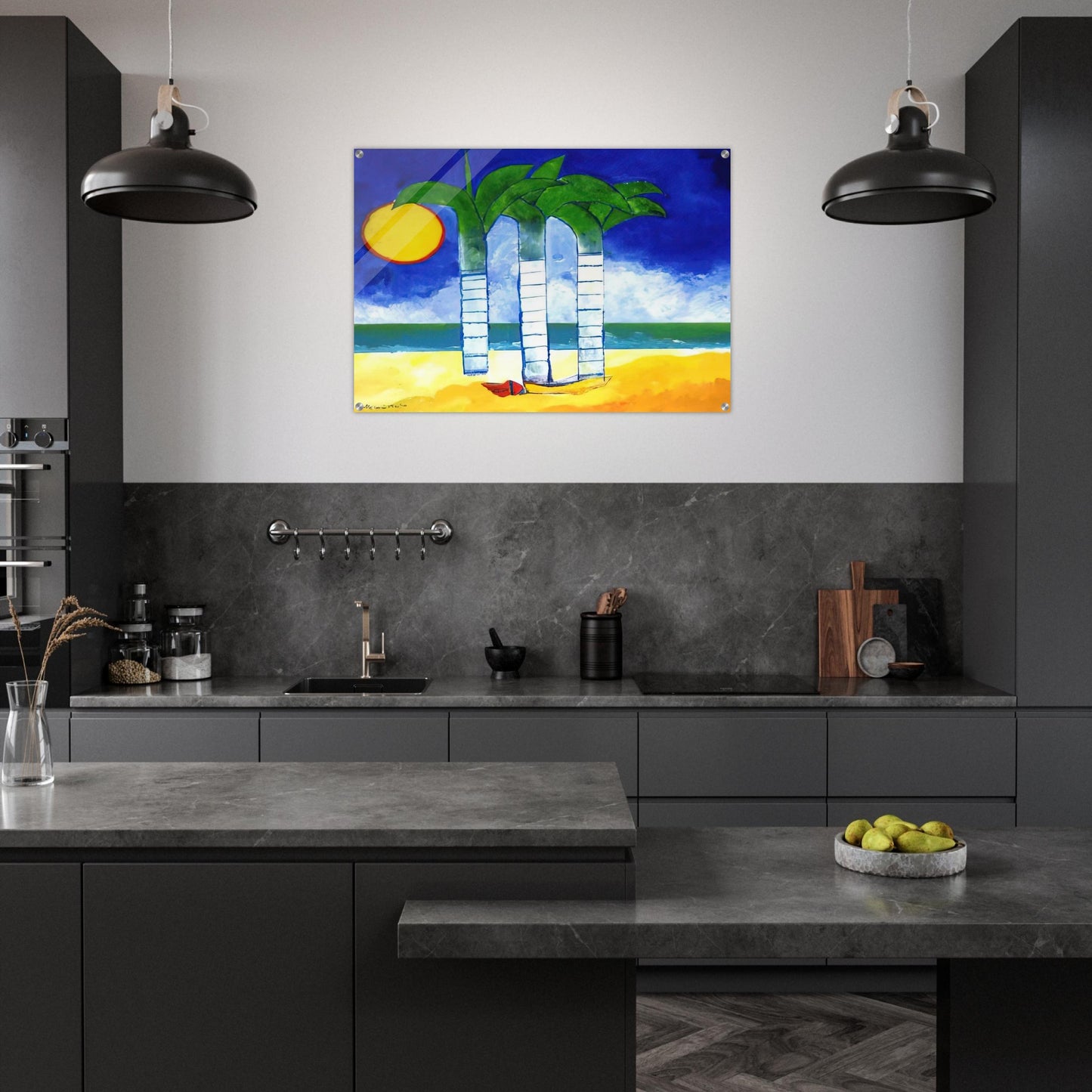 Paisagem - Naïve Art Primitivism - Aldemir Martins Acrylic Print - 70x100 cm / 28x40″ inches