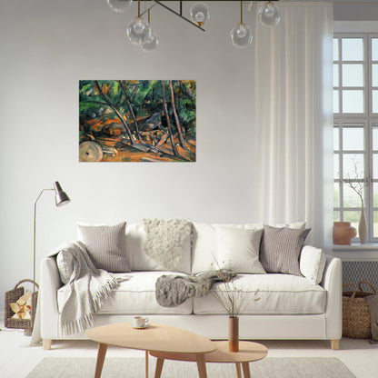 Woods with Millstone - Paul Cézanne Brushed Aluminum Print - 70x100 cm / 28x40 inches | Paul Cézanne Aluminum Print | Paul Cézanne Prints