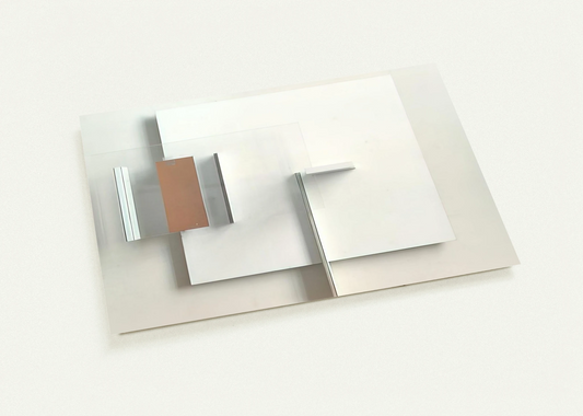 ABSTRACT IN WHITE BLACK AND OCHRE 1962 By Victor Pasmore Pack of 10 Post Cards | Victor Pasmore Post Cards | A6 (10.5 x 14.8 cm) - 4.1 x 5.8 inches