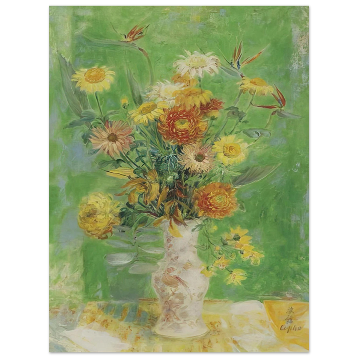Le Pho - Chrysanthemums and Sunflowers - Post-Impressionism  75x100 cm / 30x40inches Fine Art Poster
