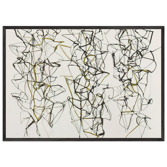 Untitled with Green - 1989 - Brice Marden 70x100 cm / 28x40 inches Framed Art Print – Black Wooden Frame