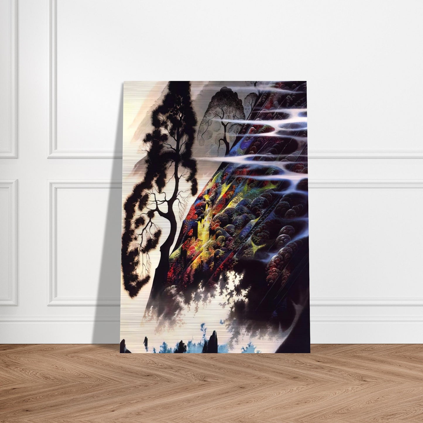 Radiant Splendor - Eyvind Earle Brushed Aluminum Print - 70x100 cm / 28x40 inches | Eyvind Earle Aluminum Print | Eyvind Earle Prints