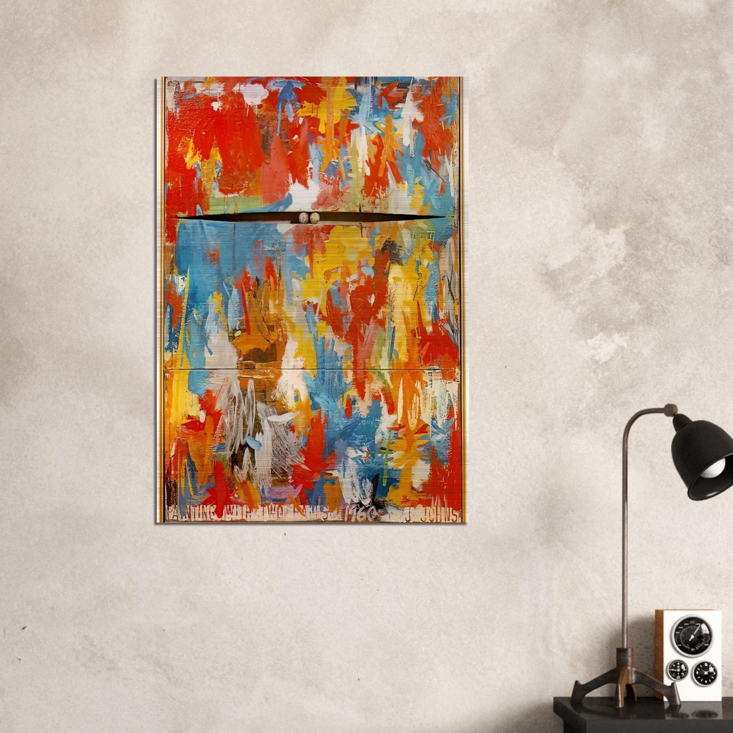 PAINTING WITH TWO BALLS - Jasper Johns Brushed Aluminum Print - 70x100 cm / 28x40 inches | Jasper Johns Aluminum Print | Jasper Johns Prints