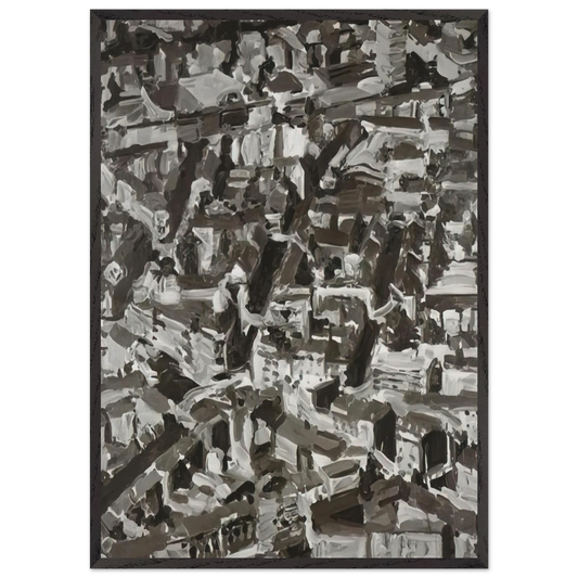 TOWNSCAPE D 1968 - Gerhard Richter 70x100 cm / 28x40 inches Framed Art Print – Black Wooden Frame