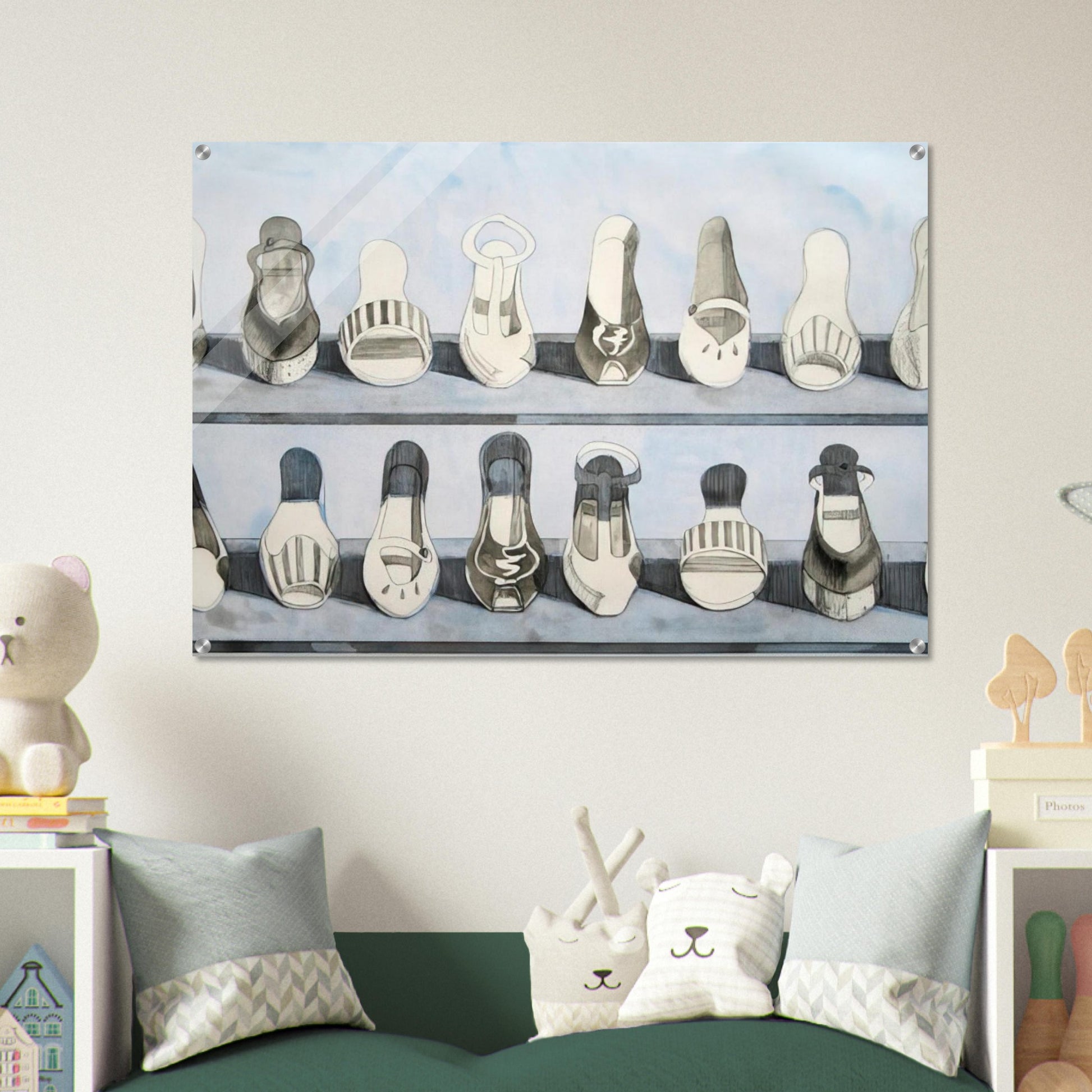 Shoe Rows - 1975 - Wayne Thiebaud Acrylic Print - 70x100 cm / 28x40″ inches