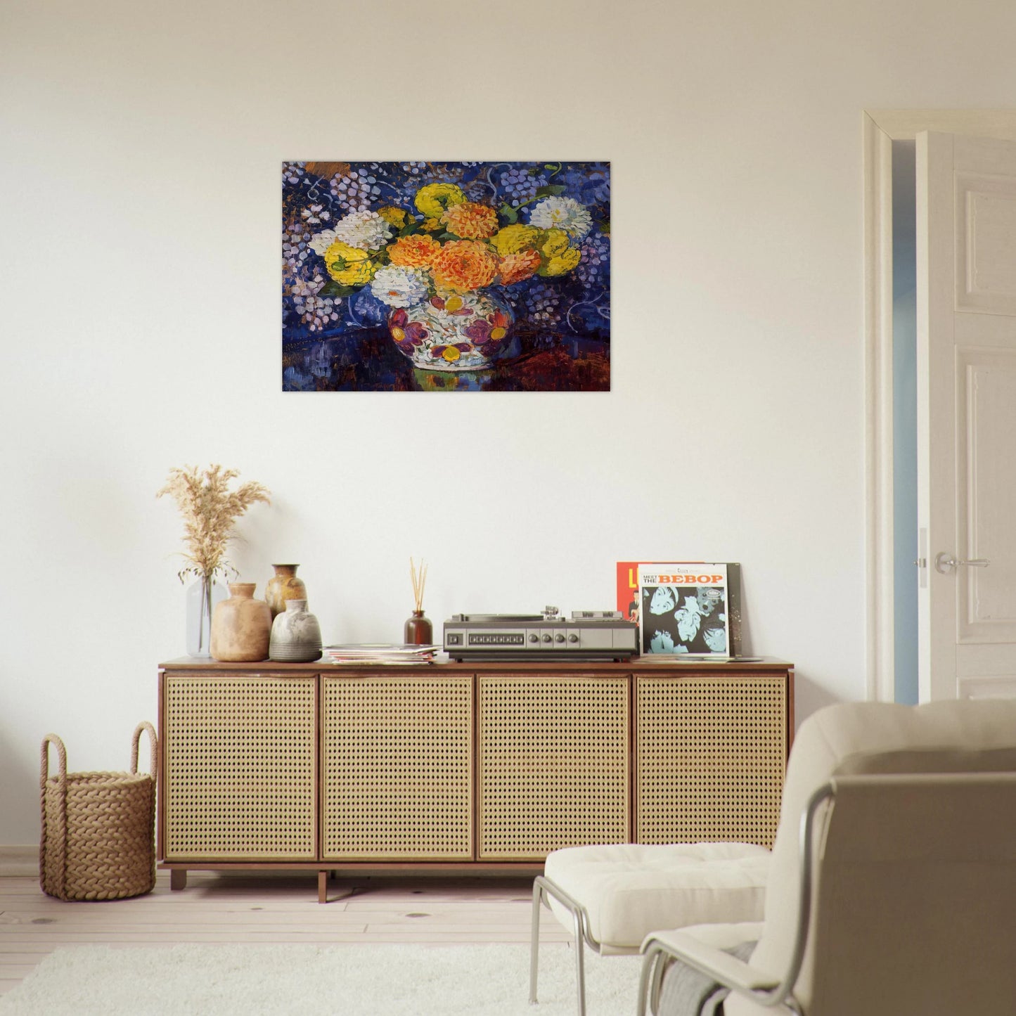 VASE OF FLOWERS 1907 - Theo van Rysselberghe Brushed Aluminum Print - 70x100 cm / 28x40 inches | Theo van Rysselberghe Aluminum Print | Theo van Rysselberghe Prints