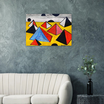PYRAMIDS 1975 - Alexander Calder Brushed Aluminum Print - 70x100 cm / 28x40 inches | Alexander Calder Aluminum Print | Alexander Calder Prints