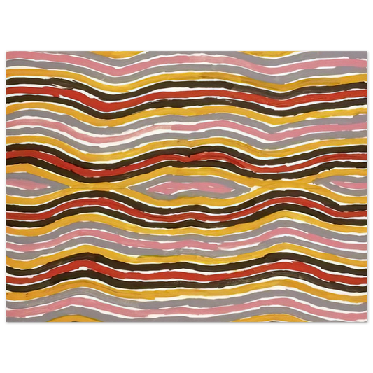 Clifford Possum Tjapaltjarri - Floor Paint Lake Napperby - 2001  75x100 cm / 30x40inches Fine Art Poster