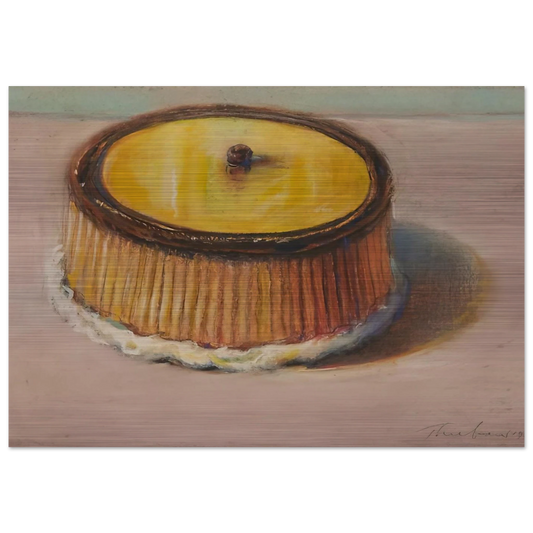 Lemon Cake - 1997 - Wayne Thiebaud Brushed Aluminum Print - 70x100 cm / 28x40 inches | Wayne Thiebaud Aluminum Print | Wayne Thiebaud Prints