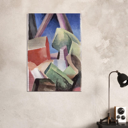 HOUSE IN CUBIST LANDSCAPE 1920 - Thomas Hart Benton Brushed Aluminum Print - 70x100 cm / 28x40 inches | Thomas Hart Benton Aluminum Print | Thomas Hart Benton Prints