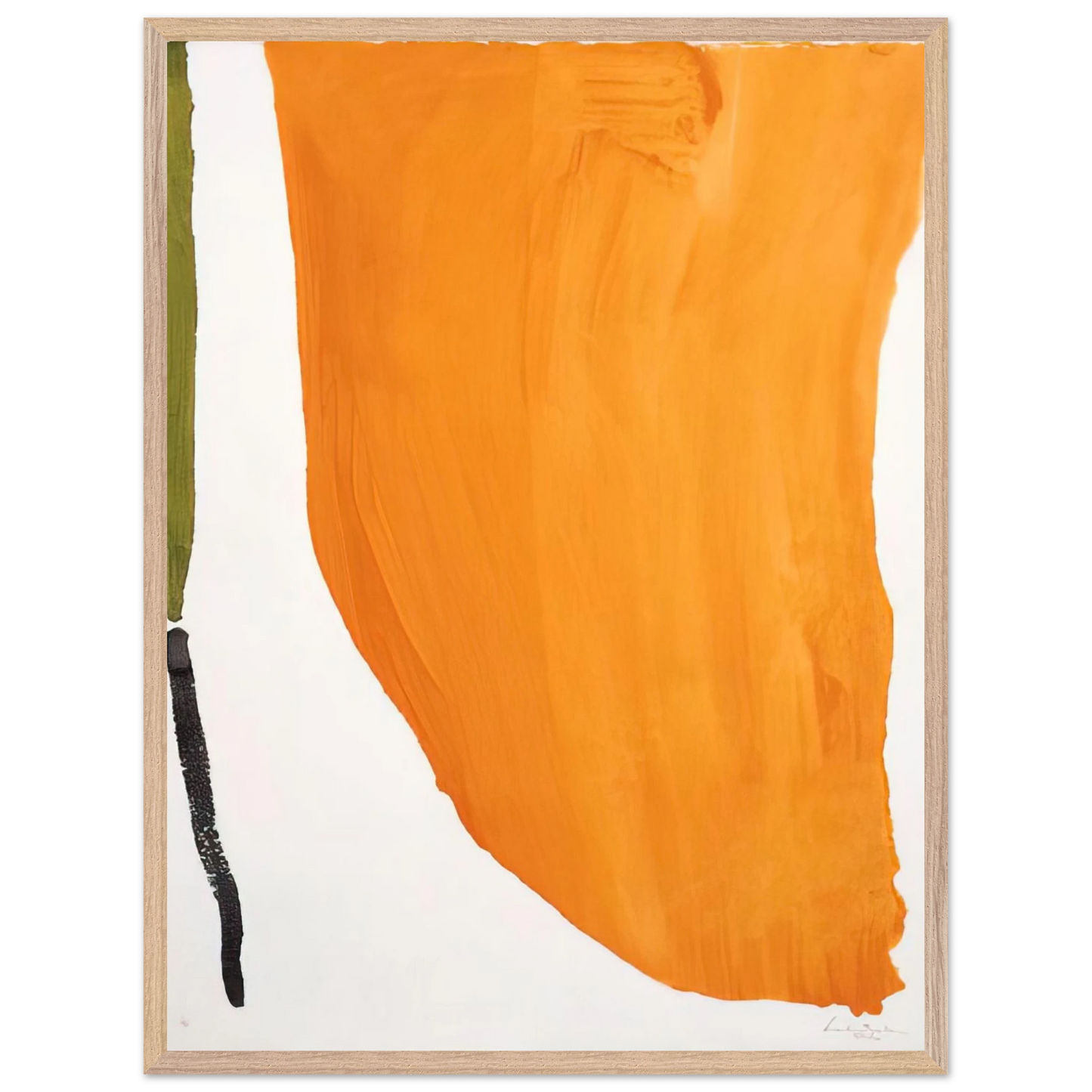 Helen Frankenthaler - Orange Downpour - 1970 Wall art - A1 (59.4 x 84.1  cm) - Premium Wooden Framed Poster With Fine Art Paper-canvas - White frame