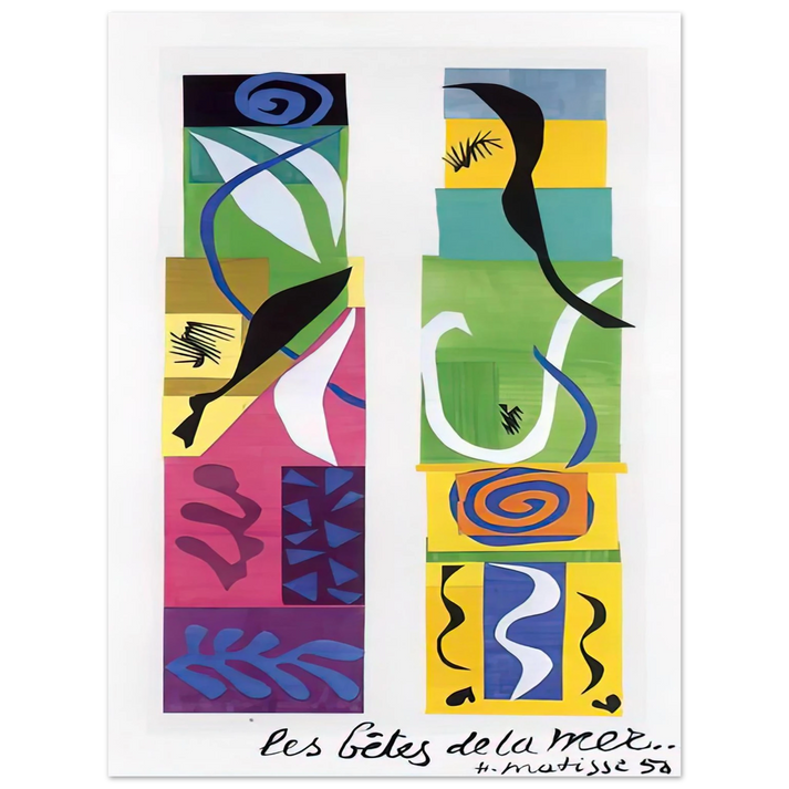 Henri Matisse - THE MARITIME WILDLIFE 1950  75x100 cm / 30x40inches Fine Art Poster